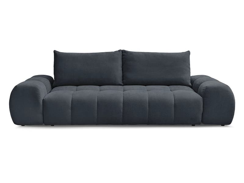 3er Sofa BOBOCHIC EVEREST Stoff mit Textur dunkelblau