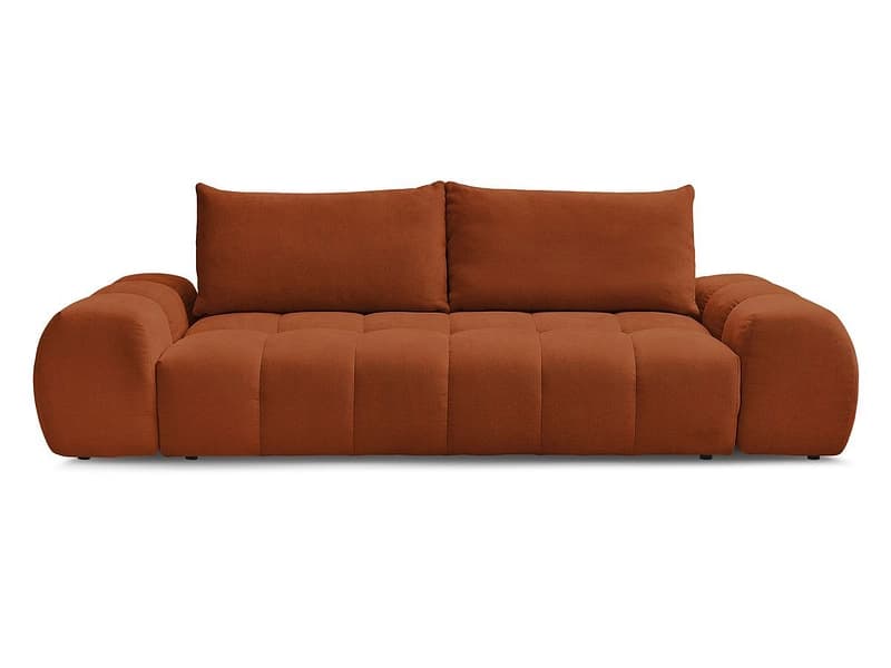 3er Sofa BOBOCHIC EVEREST Stoff mit Textur orange
