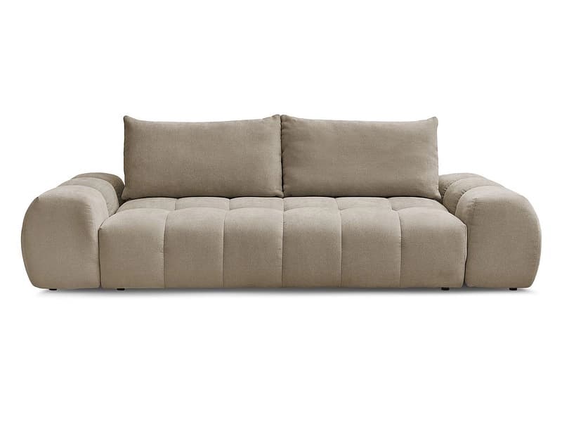 3er Sofa BOBOCHIC EVEREST Stoff mit Textur taupe