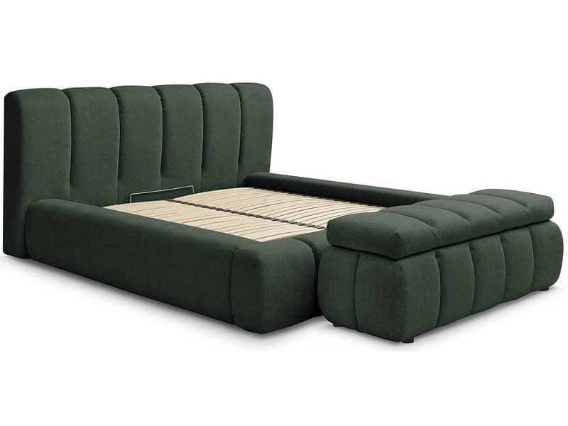 Kastenbett mit Bettkasten BOBOCHIC DENALI 160x200cm stoff grün