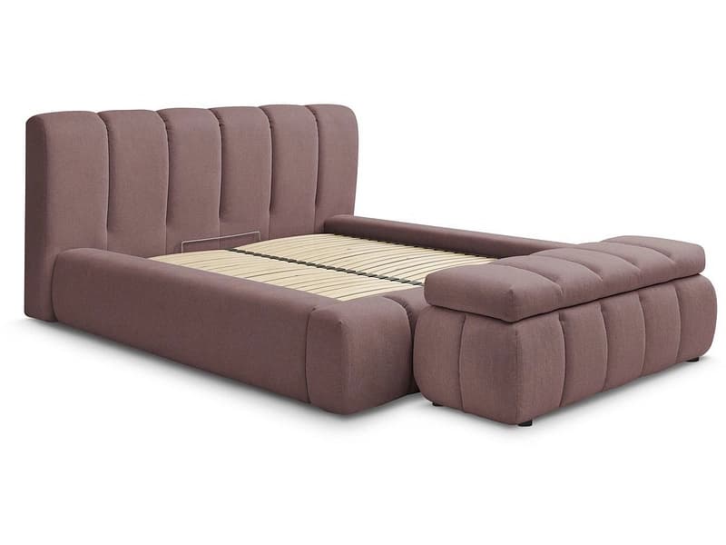 Kastenbett mit Bettkasten BOBOCHIC DENALI 160x200cm stoff rosa