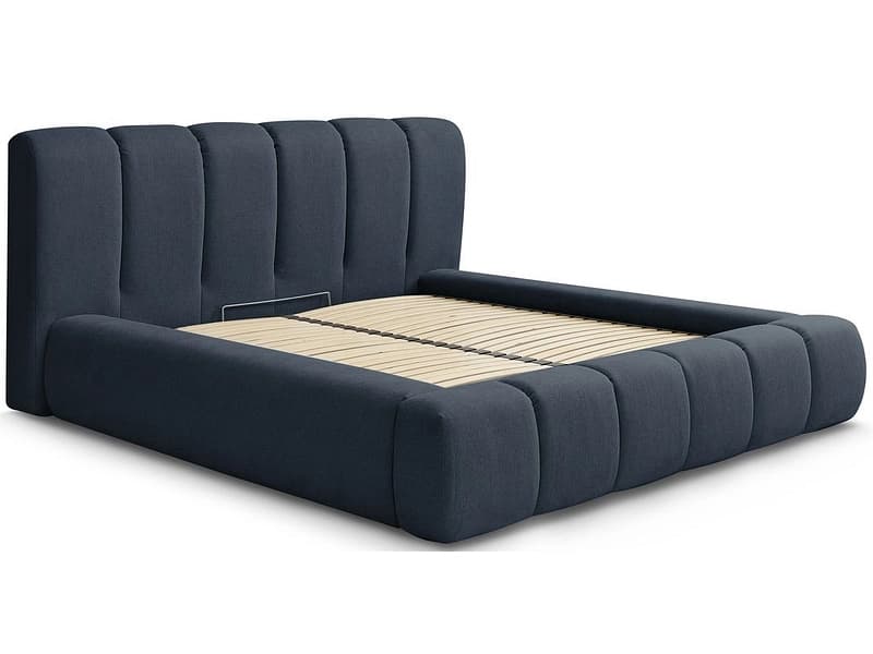 Kastenbett BOBOCHIC DENALI 180x200cm stoff dunkelblau