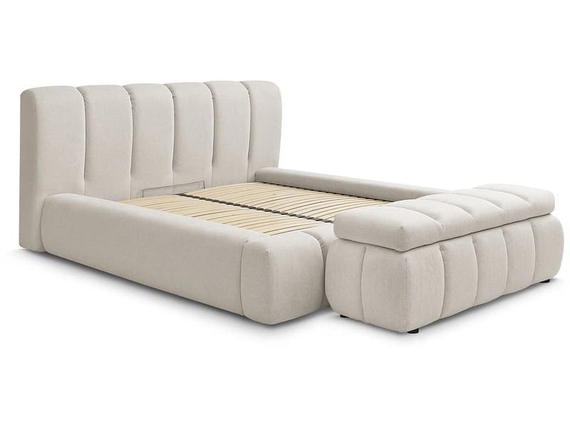 Kastenbett mit Bettkasten BOBOCHIC DENALI 180x200cm stoff beige