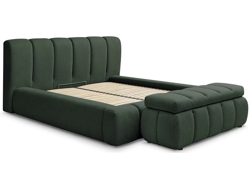 Kastenbett mit Bettkasten BOBOCHIC DENALI 180x200cm stoff grün