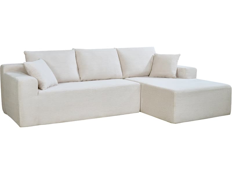 Vakuum-Ecksofa FLOOYO SLIM Stoff beige