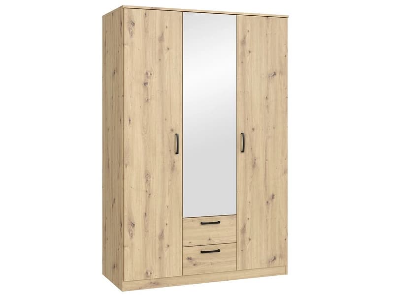 Drehtürenschrank LUBECK artisan eiche 3 Türen 2 Schubladen