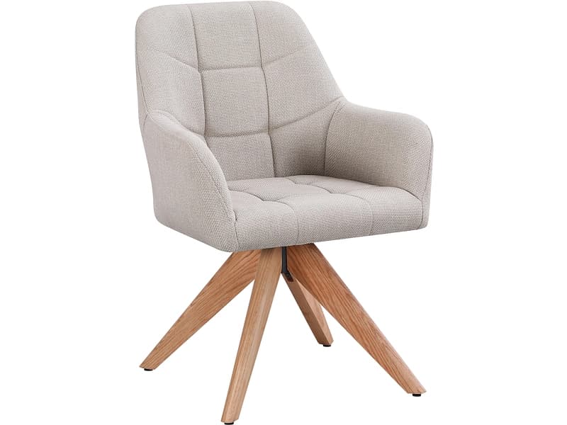 Stuhl WOODY Stoff beige drehsitz