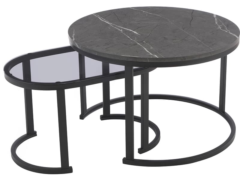 Set für Couchtische NARA 70x70x45cm dunkelgrau