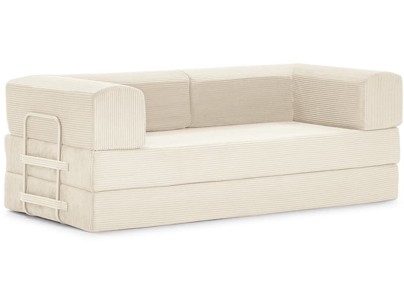 Vakuum-Schlafsofa AGNES Stoff cremefarben