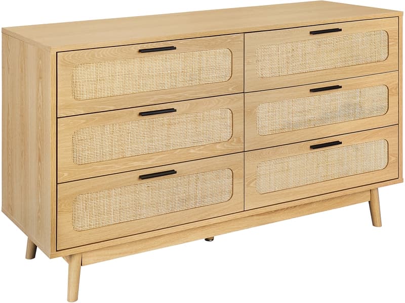 Kommode SAVANA 6 Schubladen 39.5x120x75cm eiche melamin
