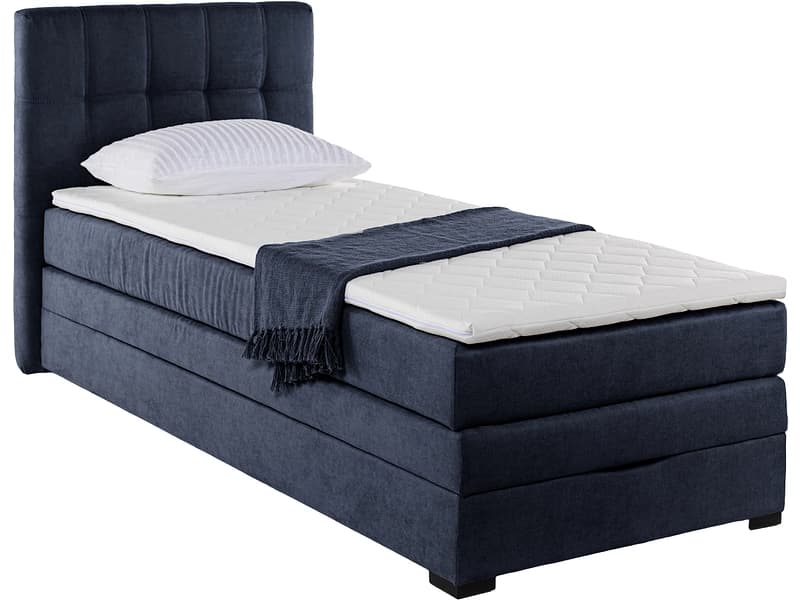 Kastenbett LINO blau 90x200cm halbfest