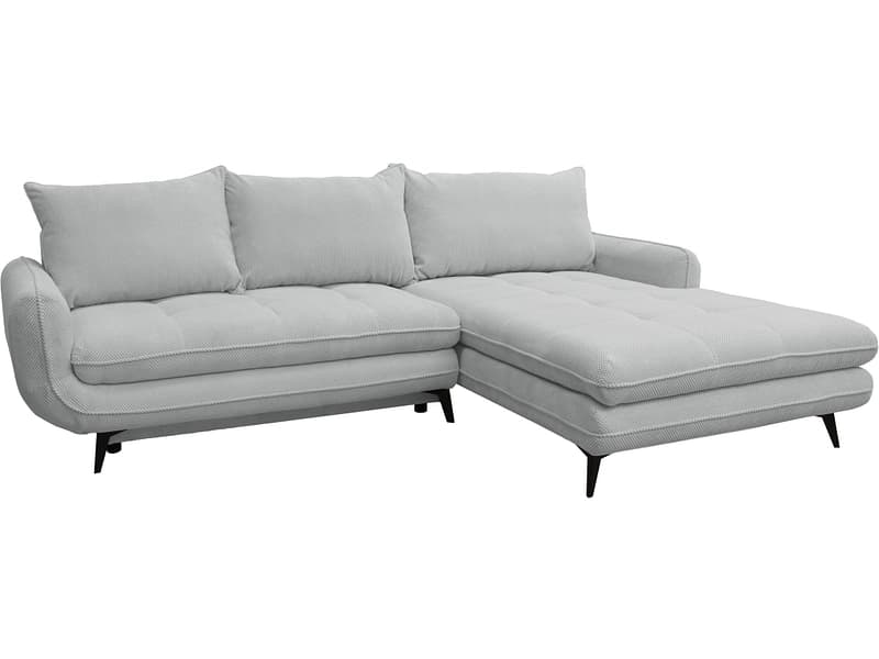 Ecksofa WAVE Stoff hellgrau