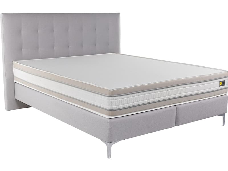 Boxspringbett RELAX BY BICO CHARLOTTE hellgrau 160x200cm fest