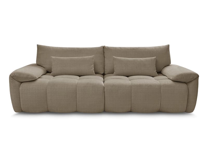3er Sofa BOBOCHIC IVANE Stoff mit Textur taupe