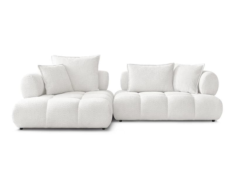 Ecksofa BOBOCHIC ALYA Boucle-Stoff weiss