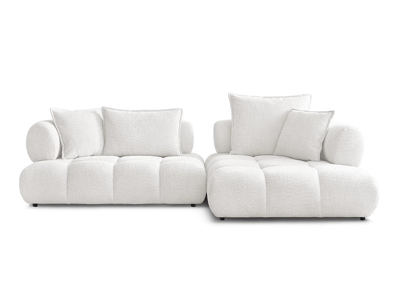 Ecksofa BOBOCHIC ALYA Boucle-Stoff weiss