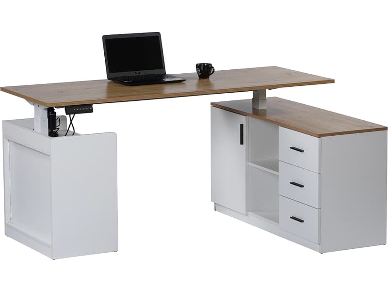 Elektrischer Schreibtisch ELEVATE 110x160x74cm weiss