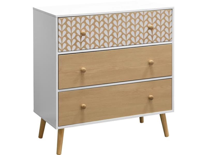 Kommode MIMOSA 3 Schubladen 39.5x78x80cm eiche matt