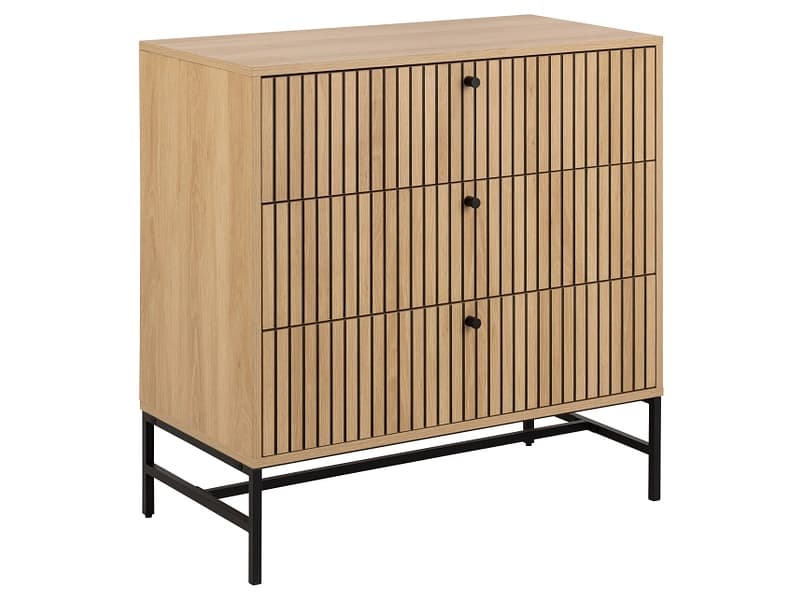 Kommode ALBANY 3 Schubladen 40x80.6x80.4cm eiche melamin