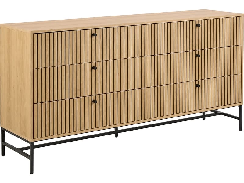 Kommode ALBANY 6 Schubladen 157.9x40x80.4cm eiche melamin