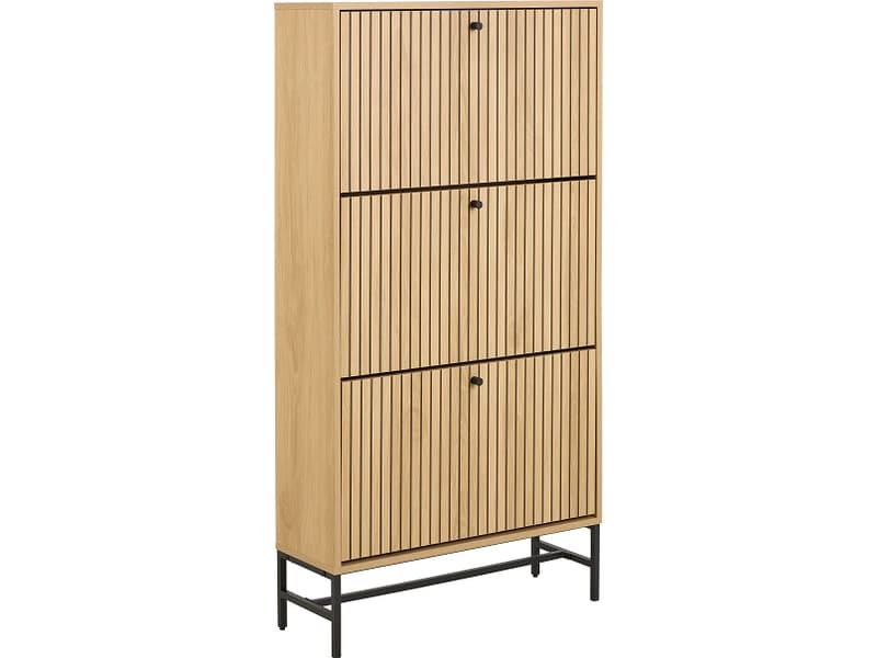 Schuhmöbel ALBANY 18 Paar Schuhe 3 Türen 3 Klappen natürliches holz