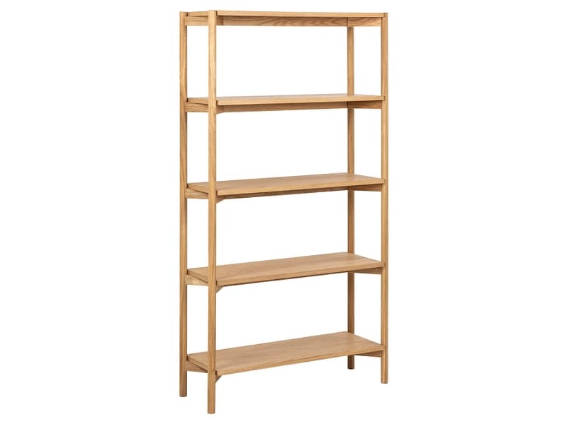 Regal BRAIDWOOD 86x30x160cm massives holz eiche furniert