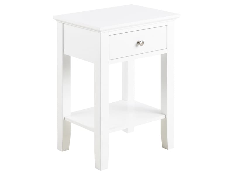 Nachttisch LINNEA 1 Schublade 34x45x62.8cm weiss weiss
