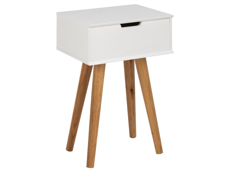 Nachttisch MITRA 1 Schublade 40x30x61.5cm weiss weiss / eiche