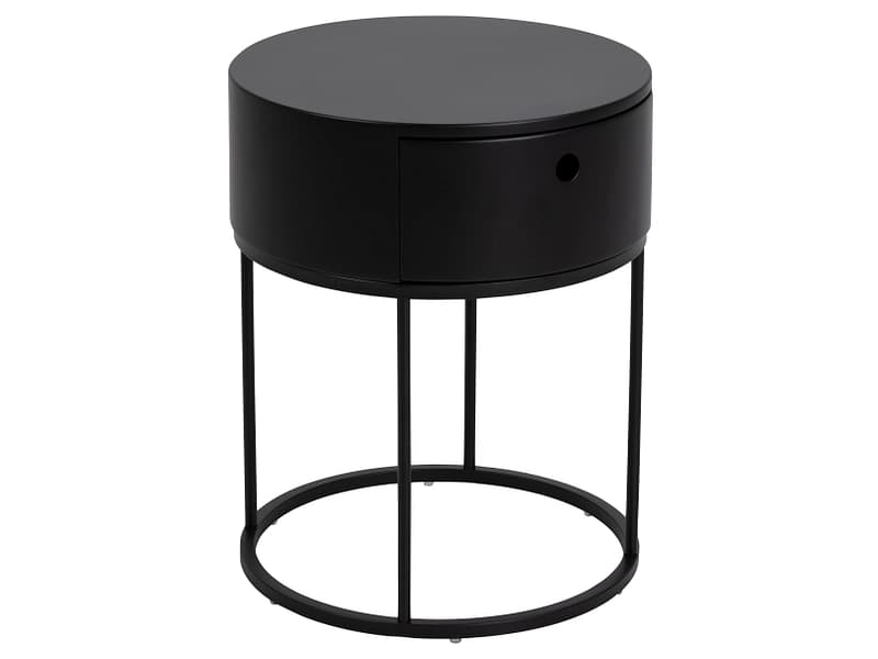 Nachttisch POLO 1 Schublade 40x40x51cm schwarz schwarz