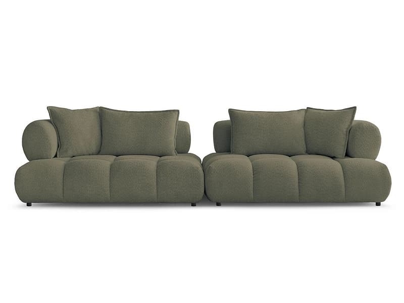 Sofa BOBOCHIC ALYA Boucle-Stoff grün
