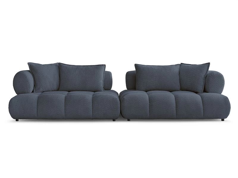 Sofa BOBOCHIC ALYA Boucle-Stoff dunkelblau