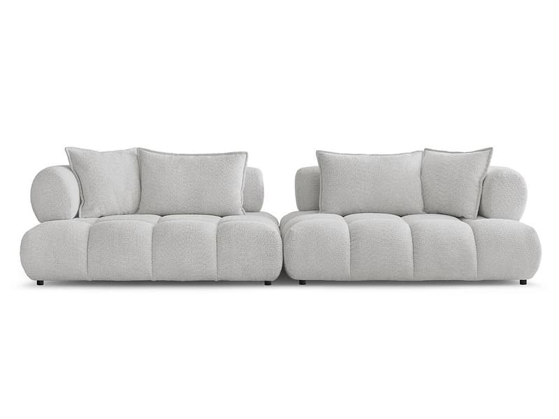 Sofa BOBOCHIC ALYA Boucle-Stoff hellgrau