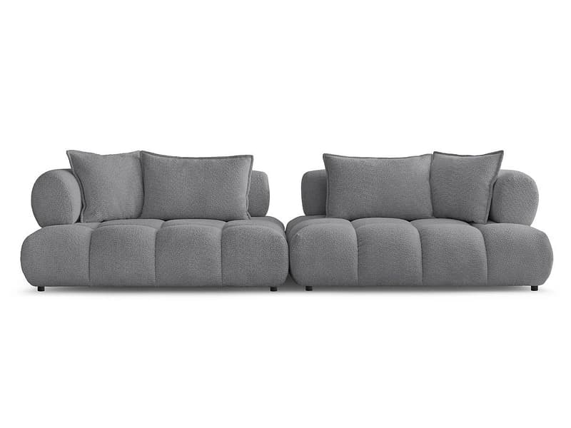 Sofa BOBOCHIC ALYA Boucle-Stoff dunkelgrau