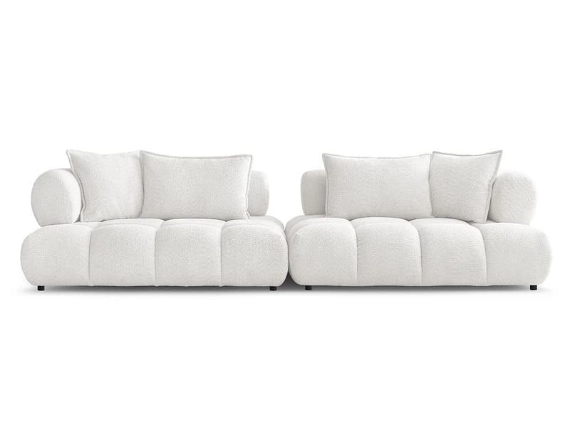 Sofa BOBOCHIC ALYA Boucle-Stoff weiss