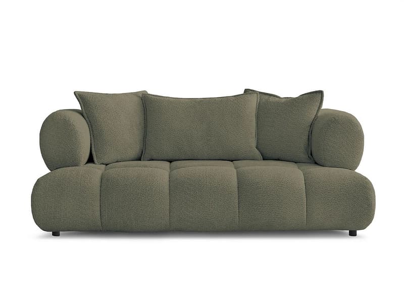 2er Sofa BOBOCHIC ALYA Boucle-Stoff grün