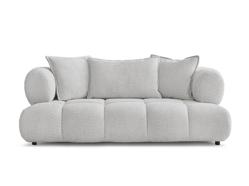 2er Sofa BOBOCHIC ALYA Boucle-Stoff hellgrau