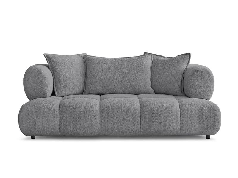 2er Sofa BOBOCHIC ALYA Boucle-Stoff dunkelgrau
