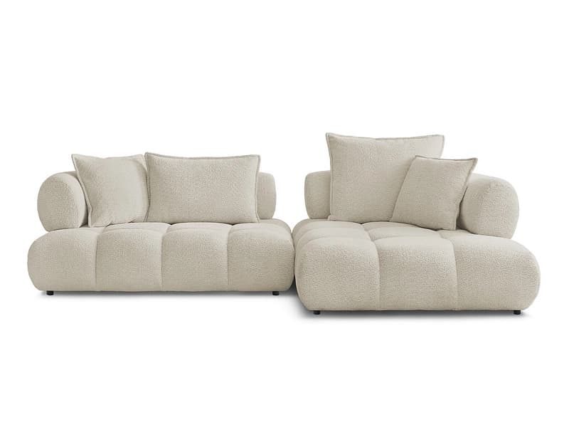Ecksofa BOBOCHIC ALYA Boucle-Stoff beige