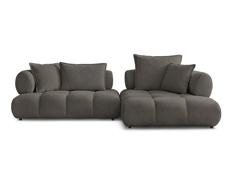 Ecksofa BOBOCHIC ALYA Boucle-Stoff rotbraun
