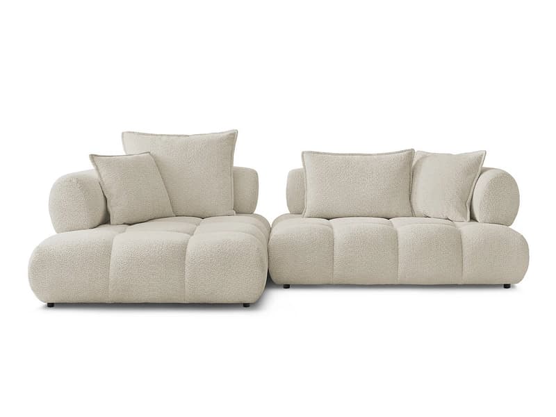 Ecksofa BOBOCHIC ALYA Boucle-Stoff beige