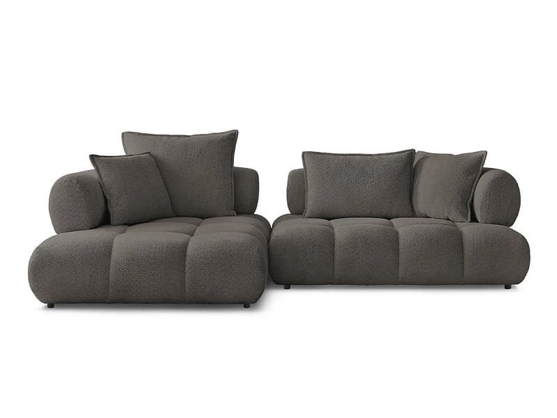 Ecksofa BOBOCHIC ALYA Boucle-Stoff rotbraun