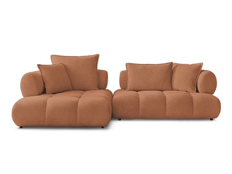 Ecksofa BOBOCHIC ALYA Boucle-Stoff orange
