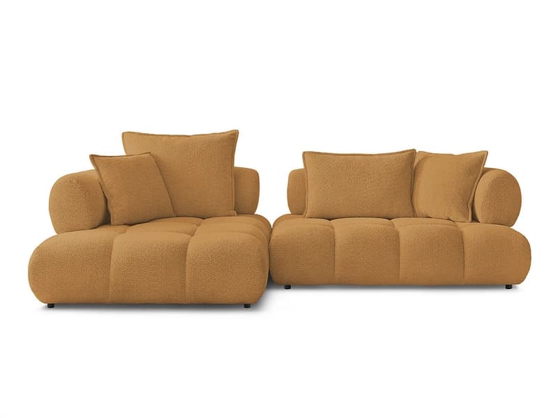 Ecksofa BOBOCHIC ALYA Boucle-Stoff gelb