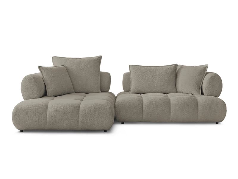Ecksofa BOBOCHIC ALYA Boucle-Stoff taupe