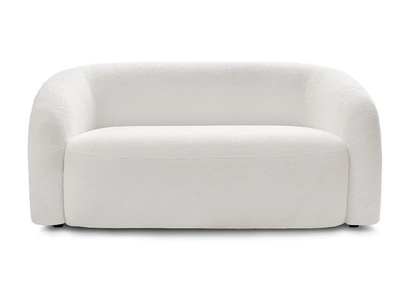 2er Sofa BOBOCHIC ELINA Boucle-Stoff weiss