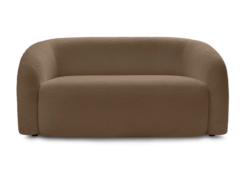 2er Sofa BOBOCHIC ELINA Boucle-Stoff rotbraun