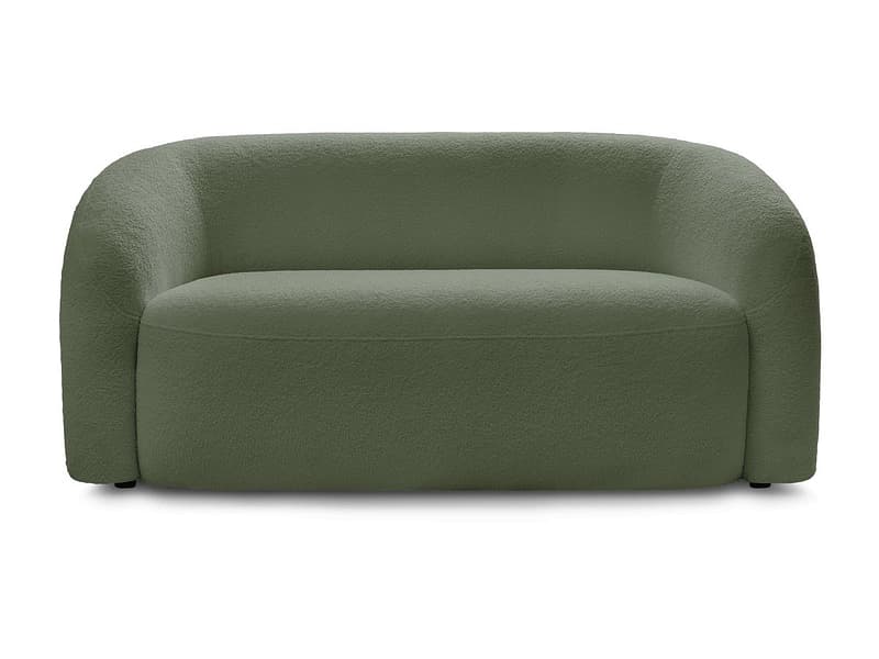 2er Sofa BOBOCHIC ELINA Boucle-Stoff grün