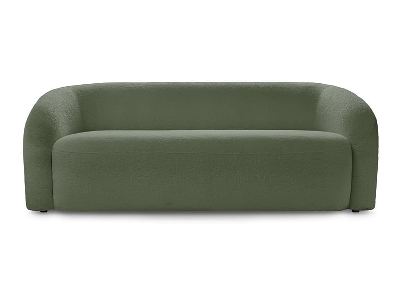 3er Sofa BOBOCHIC ELINA Boucle-Stoff grün