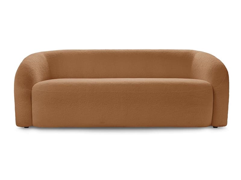 3er Sofa BOBOCHIC ELINA Boucle-Stoff orange