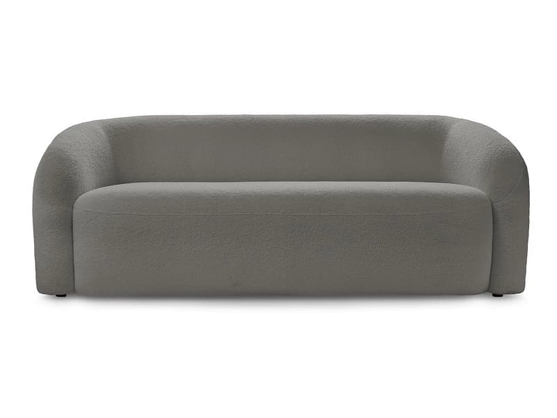 3er Sofa BOBOCHIC ELINA Boucle-Stoff dunkelgrau